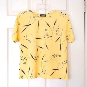 Lightweight Short Sleeve Blouse with floral design and sparkling.